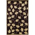 Northglenn 5' x 8' Floral NZ Wool Dark Purple/Tan/Faded Driftwood/Brass/Medium Gray Area Rug - Hauteloom