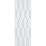 Franklintown 2'6" x 8' Transitional Flat Weave Moroccan Trellis Wool Aqua/Cream Runner - Hauteloom