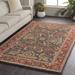 Bunola 9' x 13' Traditional Wool Mustard/Dark Brown/Olive/Amber/Light Gray/Navy/Red/Sky Blue/Black/Dark Red Area Rug - Hauteloom