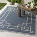 Ariton 7'3" x 10'6" Cottage Taupe/White/Dark Blue/Navy Outdoor Area Rug - Hauteloom