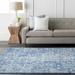 Thousandsticks 5'3" x 7'3" Traditional Teal/Light Beige/Navy/Peach Area Rug - Hauteloom