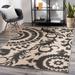 Kongiganak 5'3" x 7'7" Cottage Black/Light Beige/Beige Outdoor Area Rug - Hauteloom