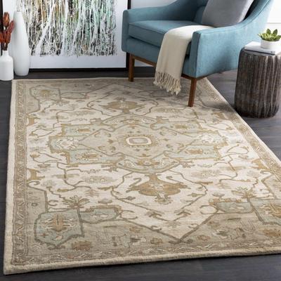Pierceville 6' x 9' Traditional Wool Medium Gray/Sage/Dark Brown/Beige/Tan/Medium Gray/Dark Brown Area Rug - Boutique Rugs