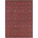 Weirsdale 9'3" x 12'6" Modern Geometric Brown Red Dark Brown/Charcoal/Red Area Rug - Hauteloom