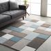 Clinton 2' x 2'11" Modern Aqua/Dark Brown/Taupe/Ivory Area Rug - Hauteloom