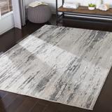 Oklaunion 7'10" x 10'2" Modern Charcoal/Light Gray/Gray/Off White Area Rug - Hauteloom