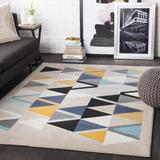 Jenks 8'8" x 12'4" Modern Mustard/Aqua/Light Gray/Taupe/Black/Charcoal/Light Beige/Light Slate/Peach Area Rug - Hauteloom