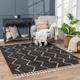 Ennis 7'10" x 10'3" Bohemian/ Moroccan Farmhouse Trellis Charcoal/Light Beige/Peach Area Rug - Hauteloom