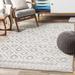 Romeoville 5'3" Round White/Charcoal/Light Slate Area Rug - Hauteloom