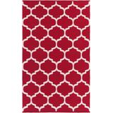 Licking 4' x 6' Transitional Modern Moroccan Flatweave Cotton Ivory/Bright Red Area Rug - Hauteloom