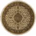 Azalia 8' Round Classic Handmade Traditional Persian NZ Wool Multi Brown/Bone/Onyx Black/Sage/Dark Gray Area Rug - Hauteloom