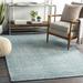 Glendive 5' x 7'6" Modern Handmade Solid Stripes Wool Aqua/White/Charcoal/Olive Area Rug - Hauteloom