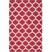 Keeseville 3'6" x 5'6" Transitional Flat Weave Moroccan Trellis Wool Medium Gray/Red Area Rug - Hauteloom