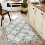 Washington 8' x 10' Cotton Denim/Cream Area Rug - Hauteloom