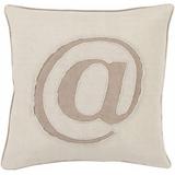 Pant 18" Square Cottage Ivory/Taupe Throw Pillow - Hauteloom