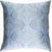 Marmet 20" Square Modern Silk Pale Blue/Denim/Lavender/Light Blue Throw Pillow - Hauteloom