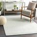 Zanoni 5' x 7'6" Modern Handmade Solid Stripes Wool White/Slate/Slate Blue Area Rug - Hauteloom