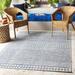 Madras 6'7" x 9' Navy/White/Blue/Light Blue Outdoor Area Rug - Hauteloom