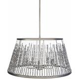 Pearce 24"L x 24"W x 12"H Transitional Nickel/Pewter/Clear/Translucent/Metallic - Pewter Pendant - Hauteloom