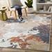 Balerno 5'3" x 7'3" Modern Terracotta/Charcoal/Silver Gray/White/Dark Blue/Medium Gray/Mustard/Navy Area Rug - Hauteloom