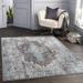 Corse 8'10" x 12' Modern Dark Brown/Cream/Gray Area Rug - Hauteloom