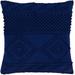 Settle 22" Square Cottage Cotton Dark Blue/Navy Throw Pillow - Hauteloom