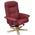 Fauteuil de télé M56, fauteuil de relaxation sans tabouret, similicuir bordeaux - red