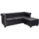 Canapé Chesterfield confortable Canapé Sofa de salon - en forme de L cuir synthétique noir vidaXL