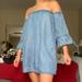 American Eagle Outfitters Dresses | American Eagle Off The Shoulder Dress | Color: Blue | Size: S