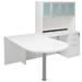 White Peninsula L-Shaped Desk w/48" Hutch