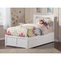 Ralls Extra Long Twin Solid Wood Platform Bed w/ Trundle by Harriet Bee Wood in White | 44.25 H x 42.75 W x 82.5 D in | Wayfair