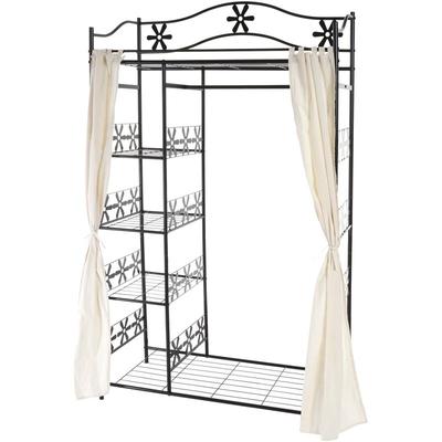 Metall-Garderobe Bern, Garderobenständer Kleiderschrank Metallregal 172x100x43cm mit Vorhang Image