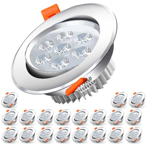 LED Einbaustrahler, Wowatt Einbauleuchte Schwenkbar Einbauspots inkl. 20 x 6W Spots Ø109-58mm Rund