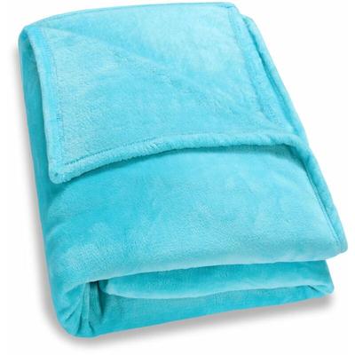 Kuscheldecke Tagesdecke Wohndecke Mikrofaserdecke Fleecedecke Sofa Decke 200x150cm - hellblau Image