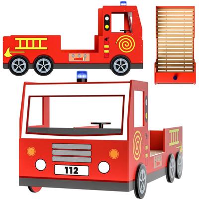 Casaria® Kinderbett 90x200cm mit Rausfallschutz Lattenrost 120kg belastbar 3D Leuchte Sirene Image