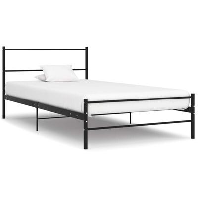 Bettgestell Schwarz Metall 90×200 cm Vidaxl Image