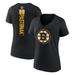 Women's Fanatics Branded David Pastrnak Black Boston Bruins Playmaker V-Neck T-Shirt