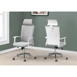 Office Chair / Adjustable Height / Swivel / Ergonomic / Armrests / Computer Desk / Work / Metal / Mesh / White / Chrome / Contemporary / Modern - Monarch Specialties I 7301