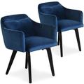 Lot de 2 fauteuils scandinaves Gybson Velours Bleu - Bleu