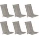 Set de 6 Matelas Coussin pour Chaise Fauteuil de Jardin terrasse Loft hl 120x50x6 cm Gris clair