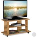 Meuble tv sur roulettes, 2 compartiments, Console pour TV,Table tv sur roulettes HlP 45 x80x40cm,