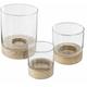 Set 3 Photophores en Verre et Bois Atmosphera Transparent