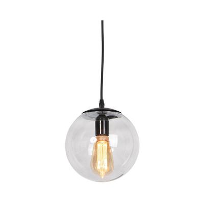 Moderne Hängelampe Schwarz mit grauem Glas 20cm - Pallon Image