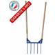 Outils Perrin - Aerogrif' 5 dents 2 manches 1,10 m, type Grelinette, outil de jardinage biologique