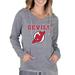 Women's Concepts Sport Gray New Jersey Devils Mainstream Terry Tri-Blend Long Sleeve Hooded Top