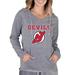 Women's Concepts Sport Gray New Jersey Devils Mainstream Terry Tri-Blend Long Sleeve Hooded Top
