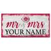 Cincinnati Reds 6" x 12" Personalized Mr. & Mrs. Script Sign