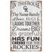 Colorado Rockies Personalized 11" x 19" In This House Sign