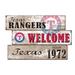 Texas Rangers 24" 3-Plank Welcome Sign