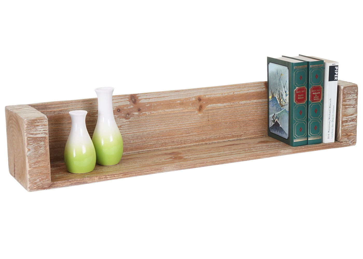 Wandregal HWC-A15, Hängeregal Bücherregal, Tanne Holz rustikal massiv MVG-zertifiziert ~ 80cm Image